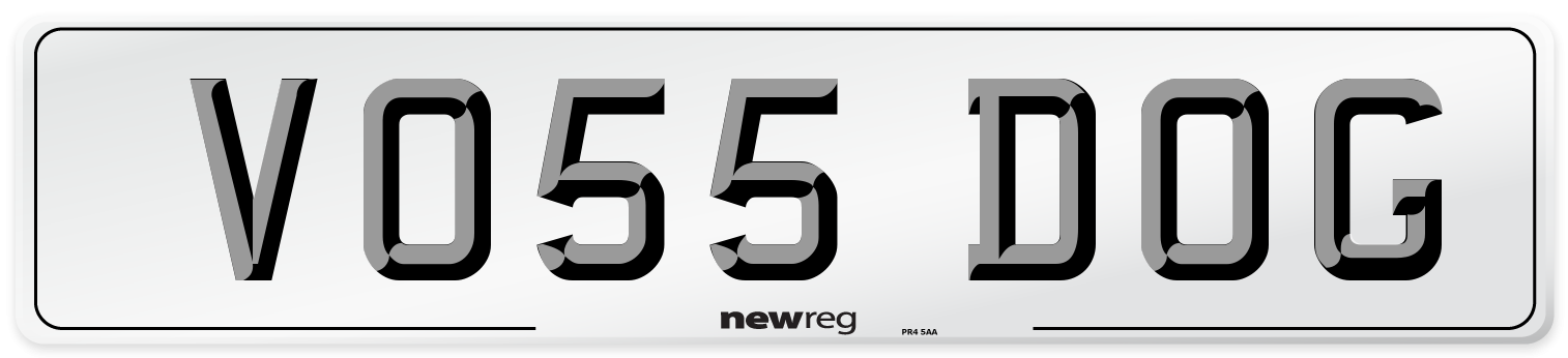 VO55 DOG Number Plate from New Reg